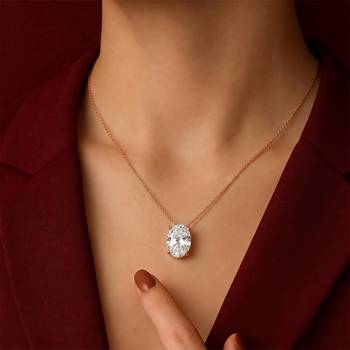 White rose solitaire pendant chain crystal studded casual daily wear jewelry for women 1