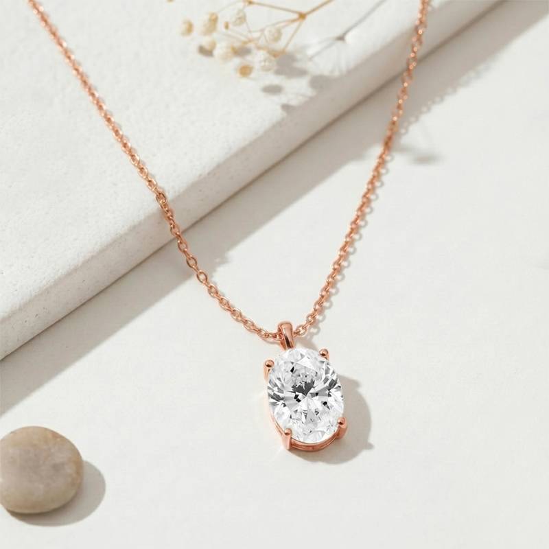 White rose solitaire pendant chain crystal studded casual daily wear jewelry for women