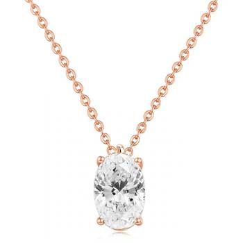 White rose solitaire pendant chain crystal studded casual daily wear jewelry for women 3