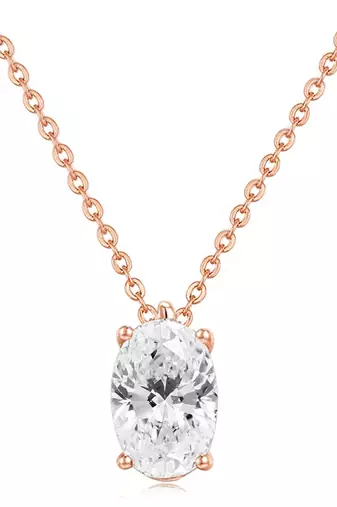White rose solitaire pendant chain crystal studded casual daily wear jewelry for women