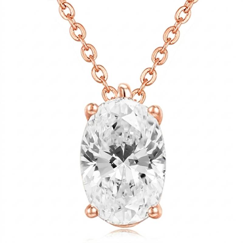 White rose solitaire pendant chain crystal studded casual daily wear jewelry for women