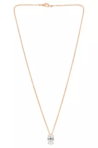 White rose solitaire pendant chain crystal studded casual daily wear jewelry for women