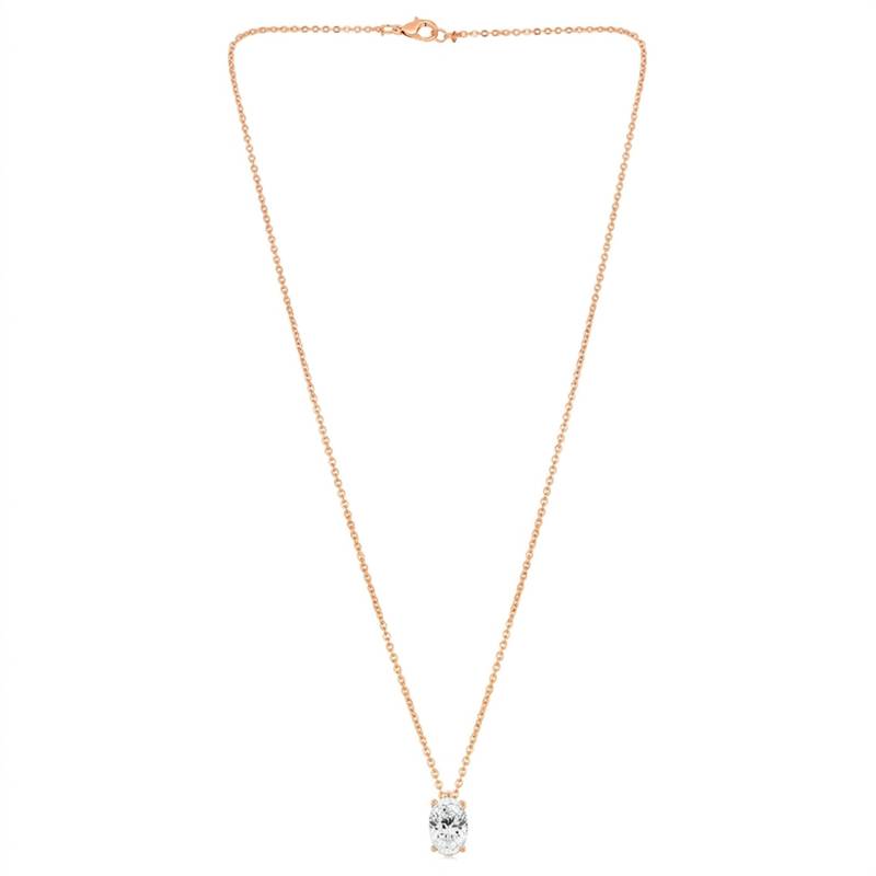 White rose solitaire pendant chain crystal studded casual daily wear jewelry for women