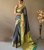 Blue woven design zari patola saree