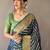 Blue woven design zari patola saree