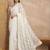 White floral embroidered  georgette heavy work saree