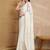 White floral embroidered  georgette heavy work saree