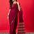 Maroon striped silk blend designer mysore silk saree