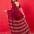 Maroon striped silk blend designer mysore silk saree
