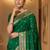 Green zari silk blend designer banarasi saree