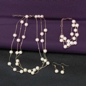 Beads studded three layer necklace earrings & bracelet bharatanatyam 5