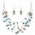 Multi fancy layered necklace earrings set beads studded festive