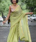 Lime  cotton saree