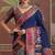 Navy blue ethnic motifs zari silk blend heavy work banarasi saree