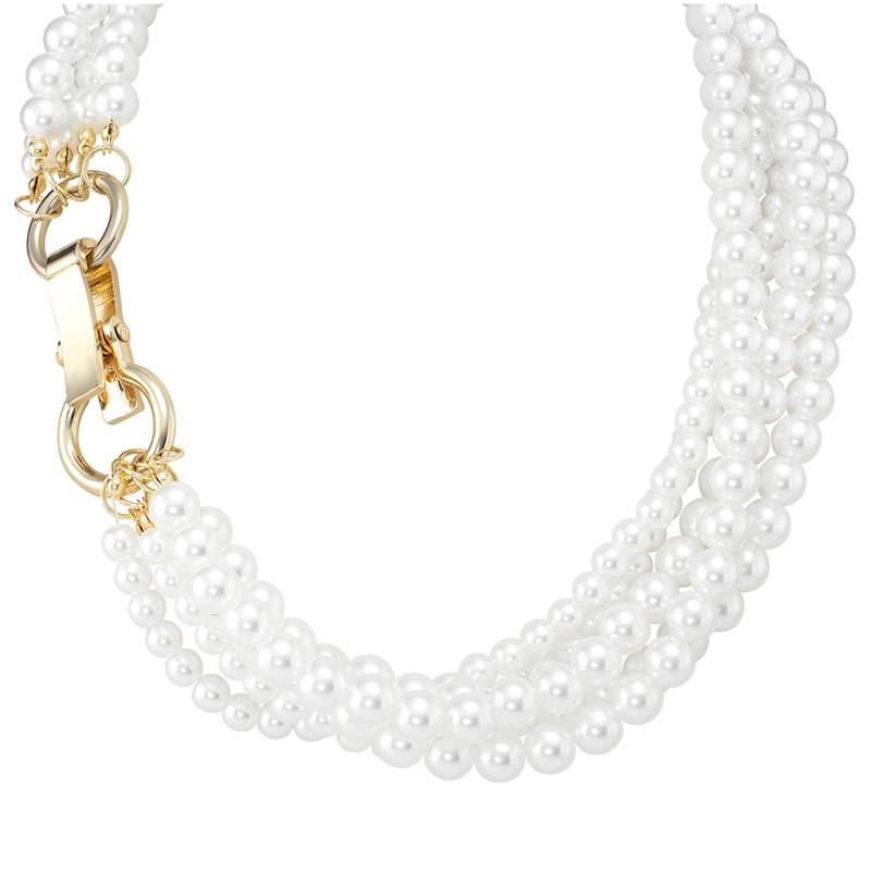 Gold plated beads studded elegant necklace fashion jewellery gift for women