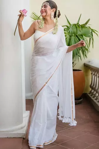 White  cotton saree