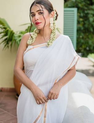 White  cotton saree 4
