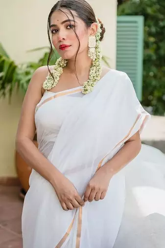 White  cotton saree
