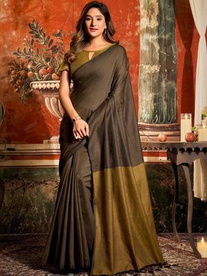 Brown designer saree 1