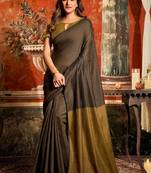 Brown designer saree