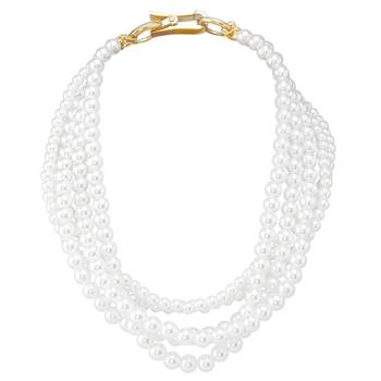 Gold plated beads studded elegant necklace fashion jewellery gift for women 5