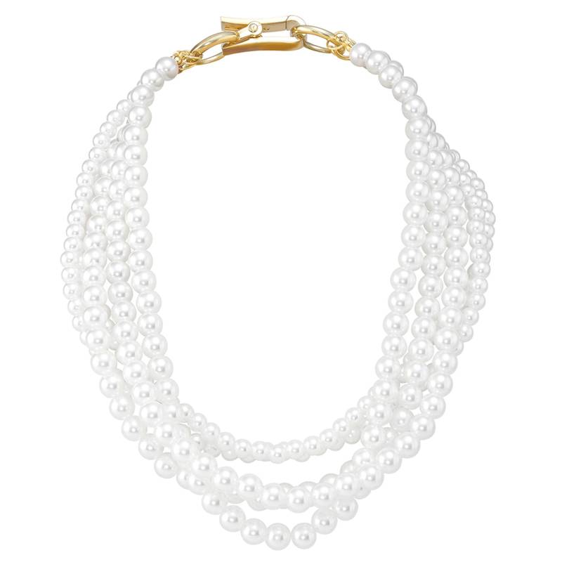 Gold plated beads studded elegant necklace fashion jewellery gift for women