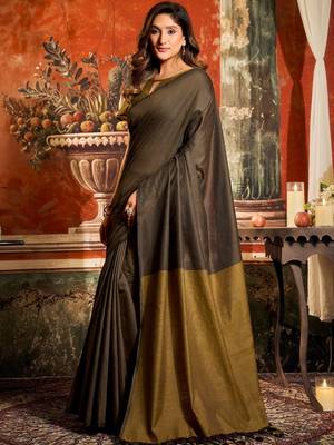 Brown designer saree 3