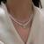 White fancy two necklace set pearl crystal studded festive casual