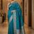 Teal zari silk blend designer banarasi saree