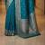 Teal zari silk blend designer banarasi saree