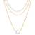 Stylish 3 layer chain necklace pearl studded casual contemporary jewelry for women