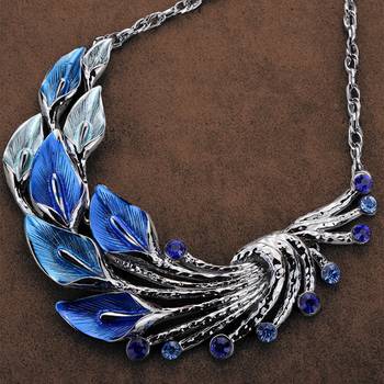 Splendid statuesque blue colour necklace earring set 3