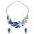 Splendid statuesque blue colour necklace earring set
