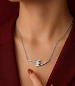Solitaire pendant chain crystal studded casual daily wear jewelry for women