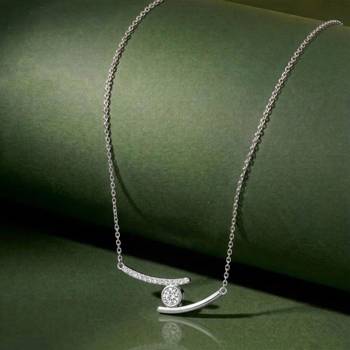 Solitaire pendant chain crystal studded casual daily wear jewelry for women 2