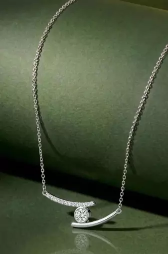 Solitaire pendant chain crystal studded casual daily wear jewelry for women