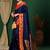 Blue woven design kashida art silk kanjeevaram saree