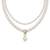 White layered two layer necklace pearl studded festive casual wear jewelry for women
