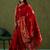 Red woven design zari saree