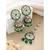 Women's kundan & beads studded green jhumki earrings with maangtikka set