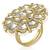 Kundan & beads studded ethnic white finger ring fashion jewellery for women