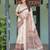 Brown women printed zari sarees