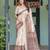 Brown women printed zari sarees