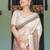 Brown women printed zari sarees