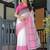 Pink women  linen sarees