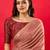 Peach solid mysore silk saree with woven design zari border