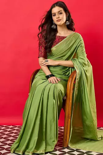 Green zari detail saree