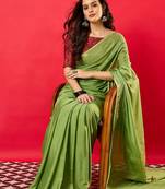 Green zari detail saree