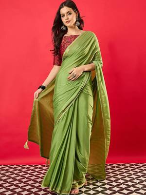 Green zari detail saree 2