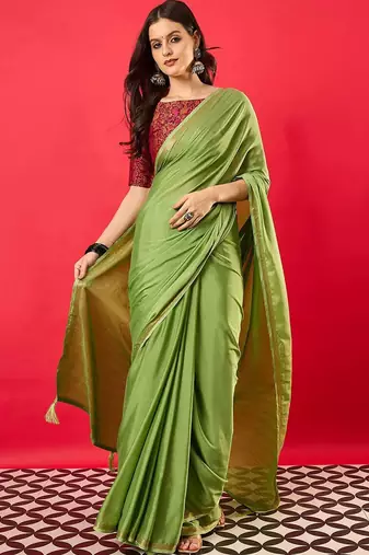 Green zari detail saree